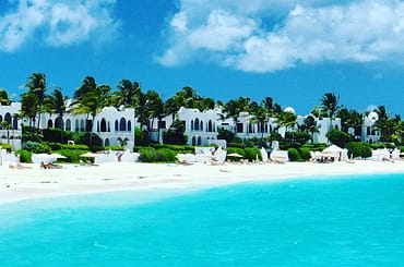 Anguilla with view of the beach and the Caribbean Sea