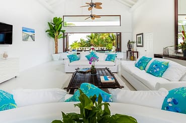 Ultra-luxury beachfront home for sale, Little Harbour, Anguilla - living room